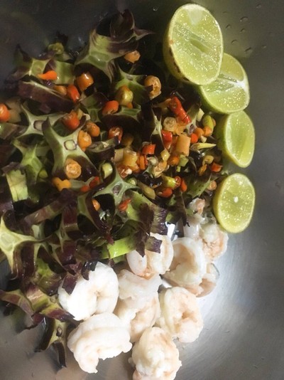 วิธีทำ ยำถั่วพลูกุ้งสด