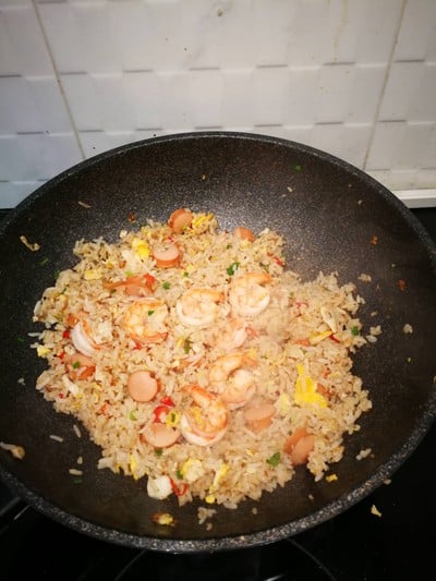 ข้าวผัดกุ้ง พริกขี้หนู