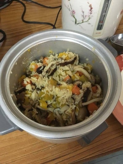 ข้าวอบเห็ด สูตรหม้อหุงข้าว