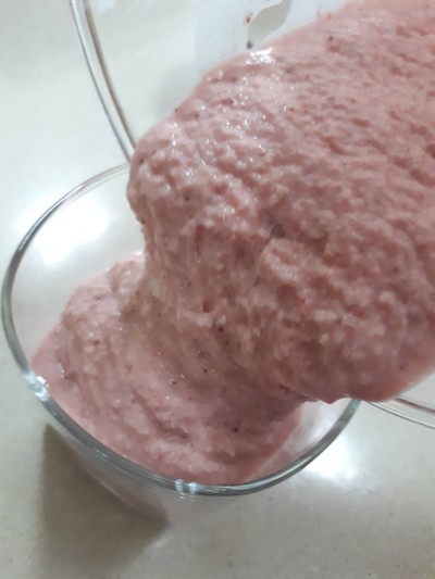 วิธีทำ พีช&สตรอเบอรี่ สมูทตี้