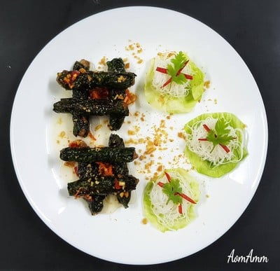 วิธีทำ เส้นหมี่หมูย่างห่อใบชะพลู (#) 🐷