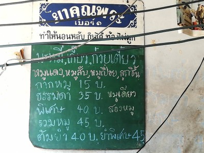 ป้ายราคาหรือสมุดเมนู