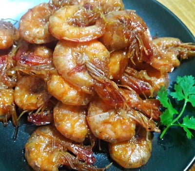 กุ้งหวานสูตรน้ำตาลทรายแดง