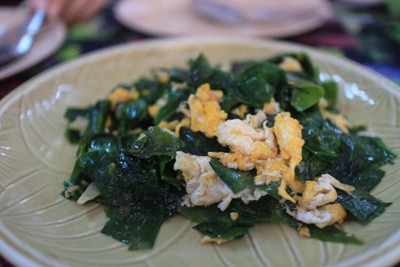 ใบเนียงผัดไข่