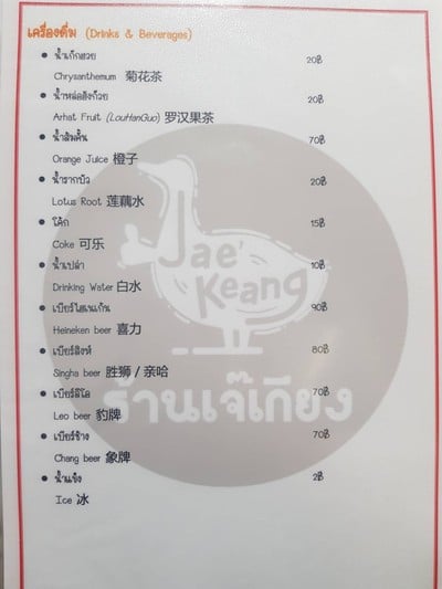 ป้ายราคาหรือสมุดเมนู