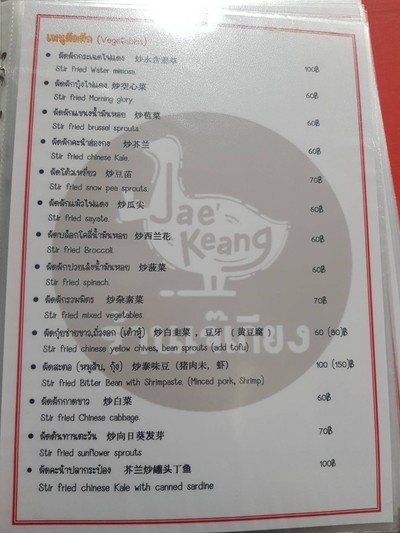 ป้ายราคาหรือสมุดเมนู