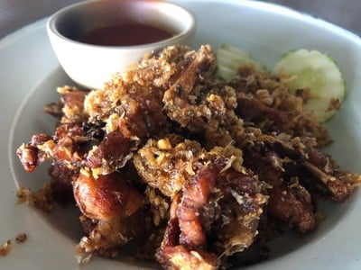 กระเทียมอร่อยมากหอมหวานปลายๆกรอบๆเกรียมๆ