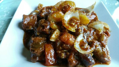 ซี่โครงหมูมัสมั่นผัดแห้ง