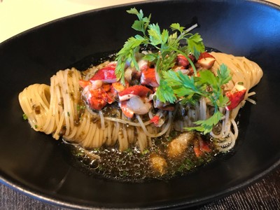 Cold capellini pasta