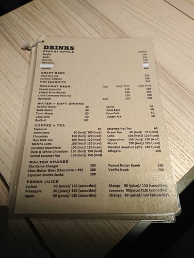 ป้ายราคาหรือสมุดเมนู