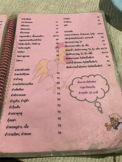 ป้ายราคาหรือสมุดเมนู