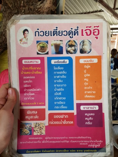 ป้ายราคาหรือสมุดเมนู