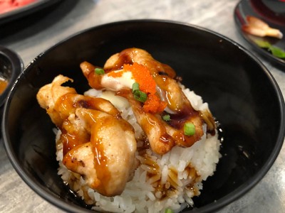 ข้าวไก่ทอดราดไข่กุ้ง