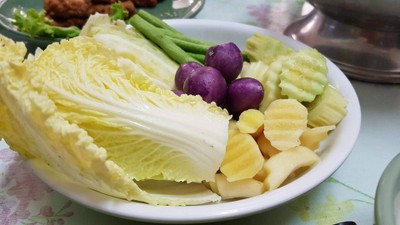 หลนกุ้ง ผักสด