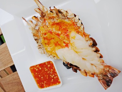 กุ้งแม่น้ำเผามันเยิ้มๆ