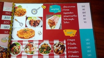 ป้ายราคาหรือสมุดเมนู