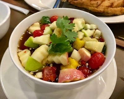 Sea Bass with Fruit Salad