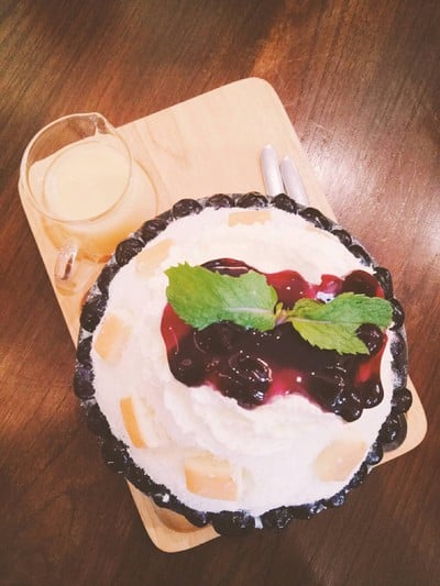 บิงซูบลูเบอรี่ชีสเค้ก