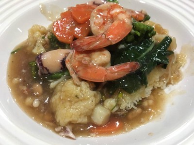 วิธีทำ ราดหน้าคะน้าฮ่องกงดอกกะหล่ำ