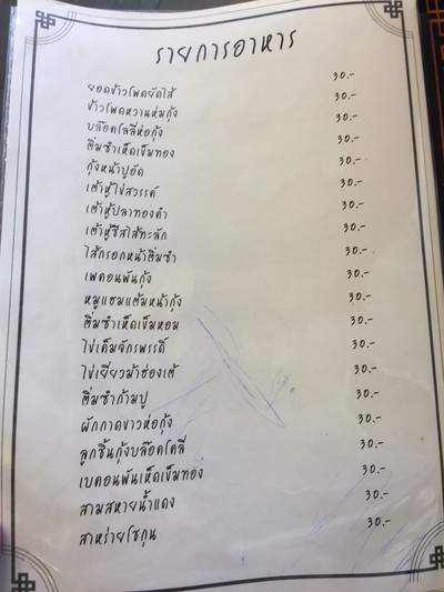 ป้ายราคาหรือสมุดเมนู