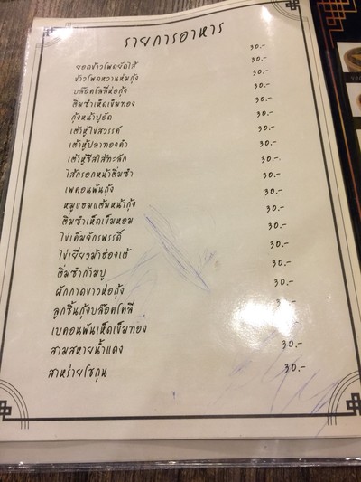 ป้ายราคาหรือสมุดเมนู