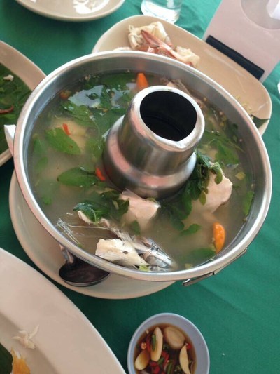ต้มยำปลาทูใบกะเพรา