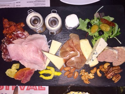 Mixed cold cuts and cheese plate