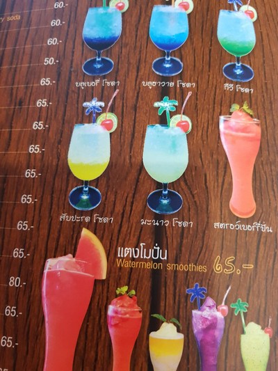 ป้ายราคาหรือสมุดเมนู