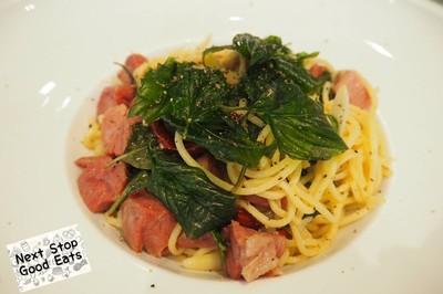 Tagliolini Aglio e Olio with Ham