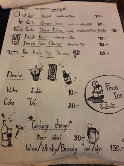 ป้ายราคาหรือสมุดเมนู