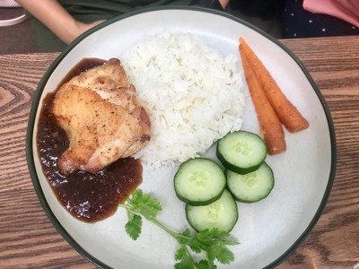 ข้าวไก่กรอบซอสเทอริยากิ