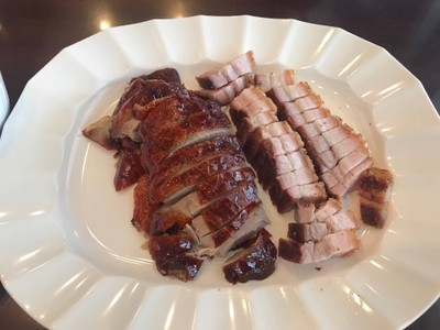 เป็ดย่างหมูกรอบจานเล็ก