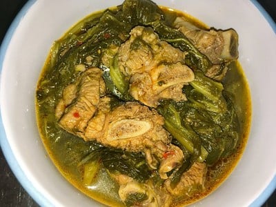 วิธีทำ ✿ แกงผักกวางตุ้ง ✿