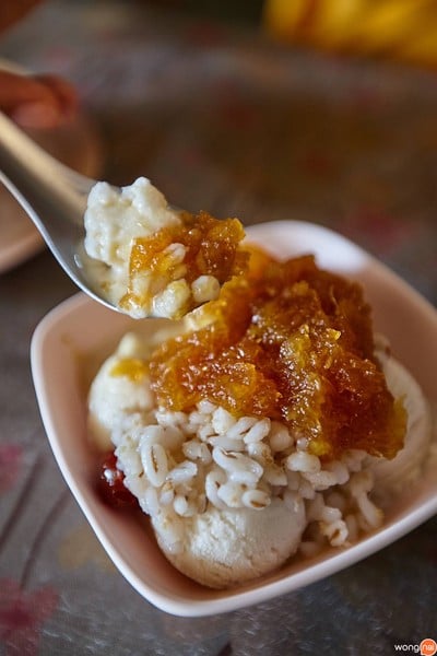 เมนูของร้าน ไอศครีมกะทิสดสวายเรียง