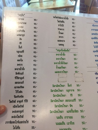 ป้ายราคาหรือสมุดเมนู