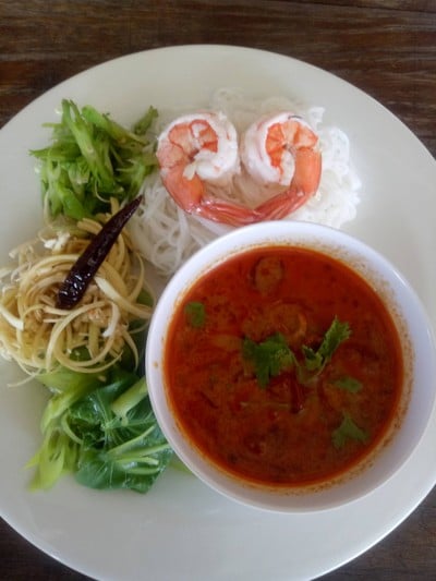 ขนมจีนน้ำพริกกุ้งสด