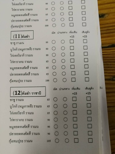 ป้ายราคาหรือสมุดเมนู