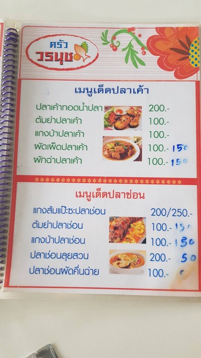 ป้ายราคาหรือสมุดเมนู