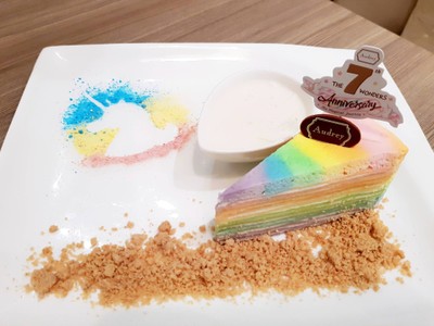 Unicorn Coconut Crepe Cake