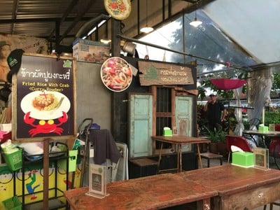 บรรยากาศ นั่งนอกบ้าน NOKBAN CAFE’ วัชรพล