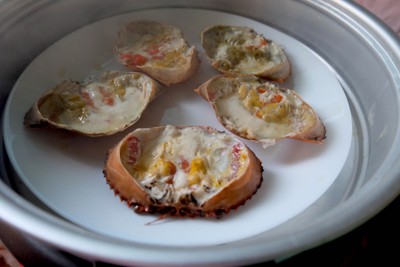 วิธีทำ Crab crab ปูไข่นึ่งนมสด วิธีทำ Crab crab ปูไข่นึ่งนมสด