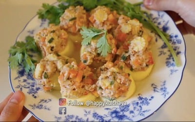 วิธีทำ เต้าหู้ไข่นึ่งกุ้งสับ Steam egg tofu with minced shrimp. วิธีทำ เต้าหู้ไข่นึ่งกุ้งสับ Steam egg tofu with minced shrimp.