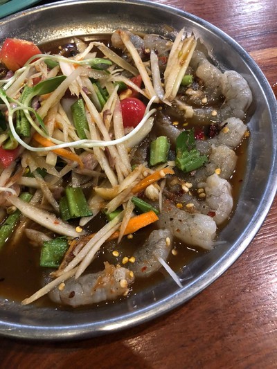 ตำลาวกุ้งสด