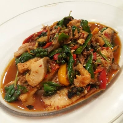 ปลาคังผัดเผ็ด