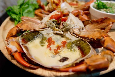 Crab crab ปูไข่นึ่งนมสด