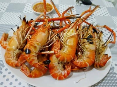 เมนูของร้าน กุ้งเผาอยุธยา