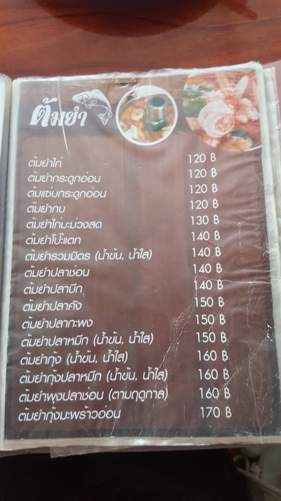 ป้ายราคาหรือสมุดเมนู