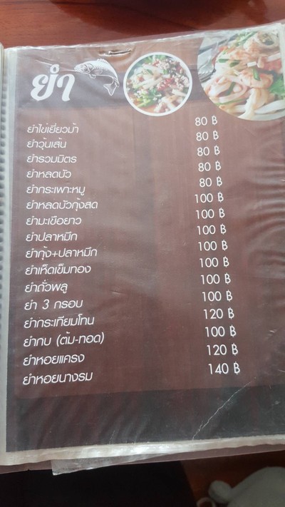 ป้ายราคาหรือสมุดเมนู