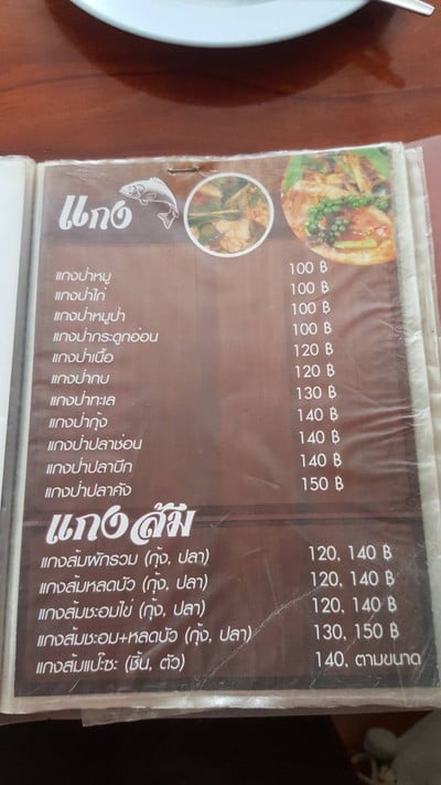 ป้ายราคาหรือสมุดเมนู