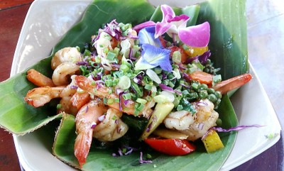 กุ้งผัดแสงโสม